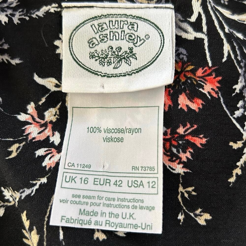 Laura Ashley Vintage Floral Maxi Dress Cottagecore Prairie Women Size 12 - Picture 4 of 5